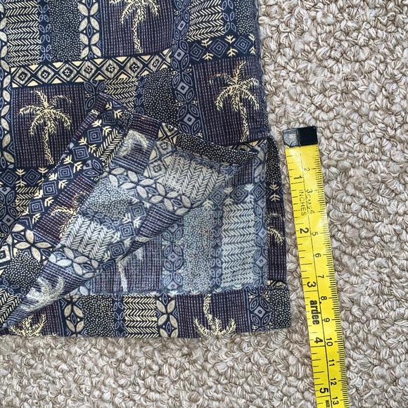 Vintage Cooke Street Hawaiian Palm Tree Checked Men's Cotton Aloha Shirt 2XL - Picture 11 of 11